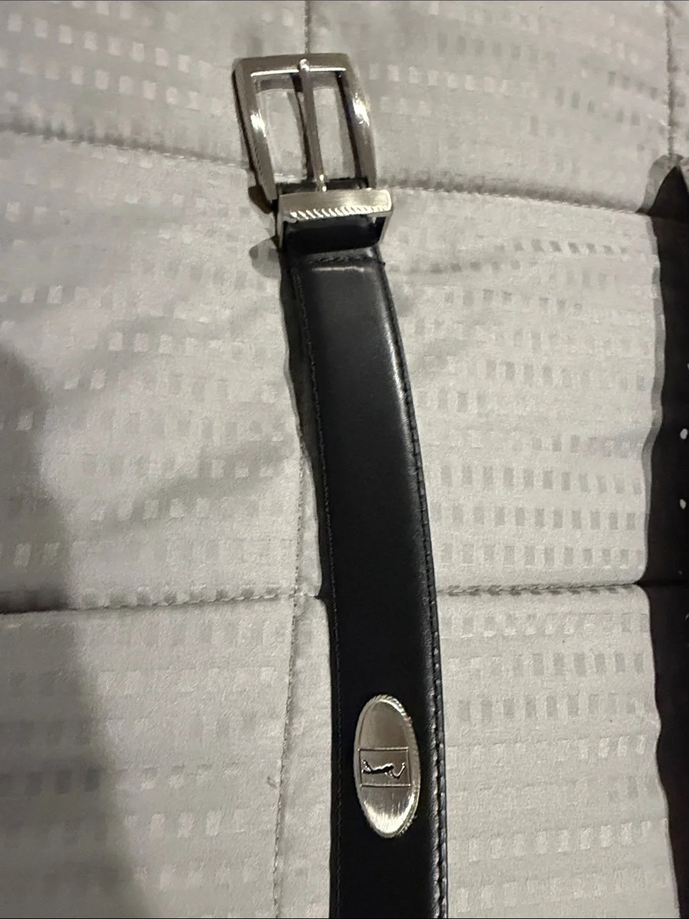 PGA set of 2 Black and Brown 50” Leather Belt set with Silver Oval Accents